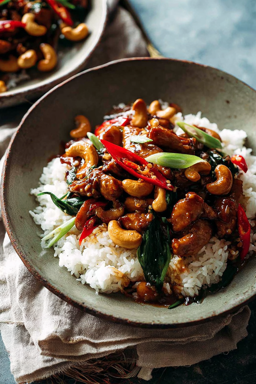 Yummy Thai Cashew Chicken Stir-Fry