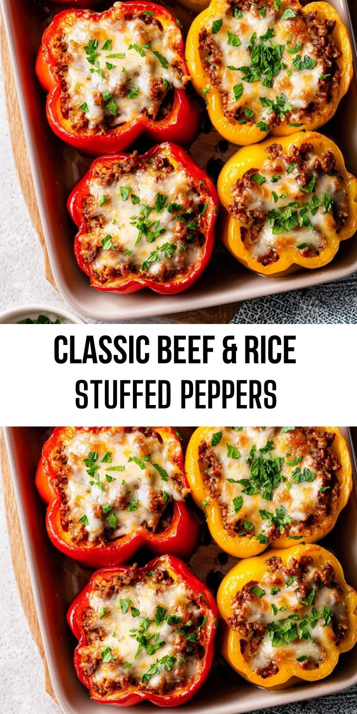 Classic Beef & Rice Stuffed Peppers - Thecozyweave