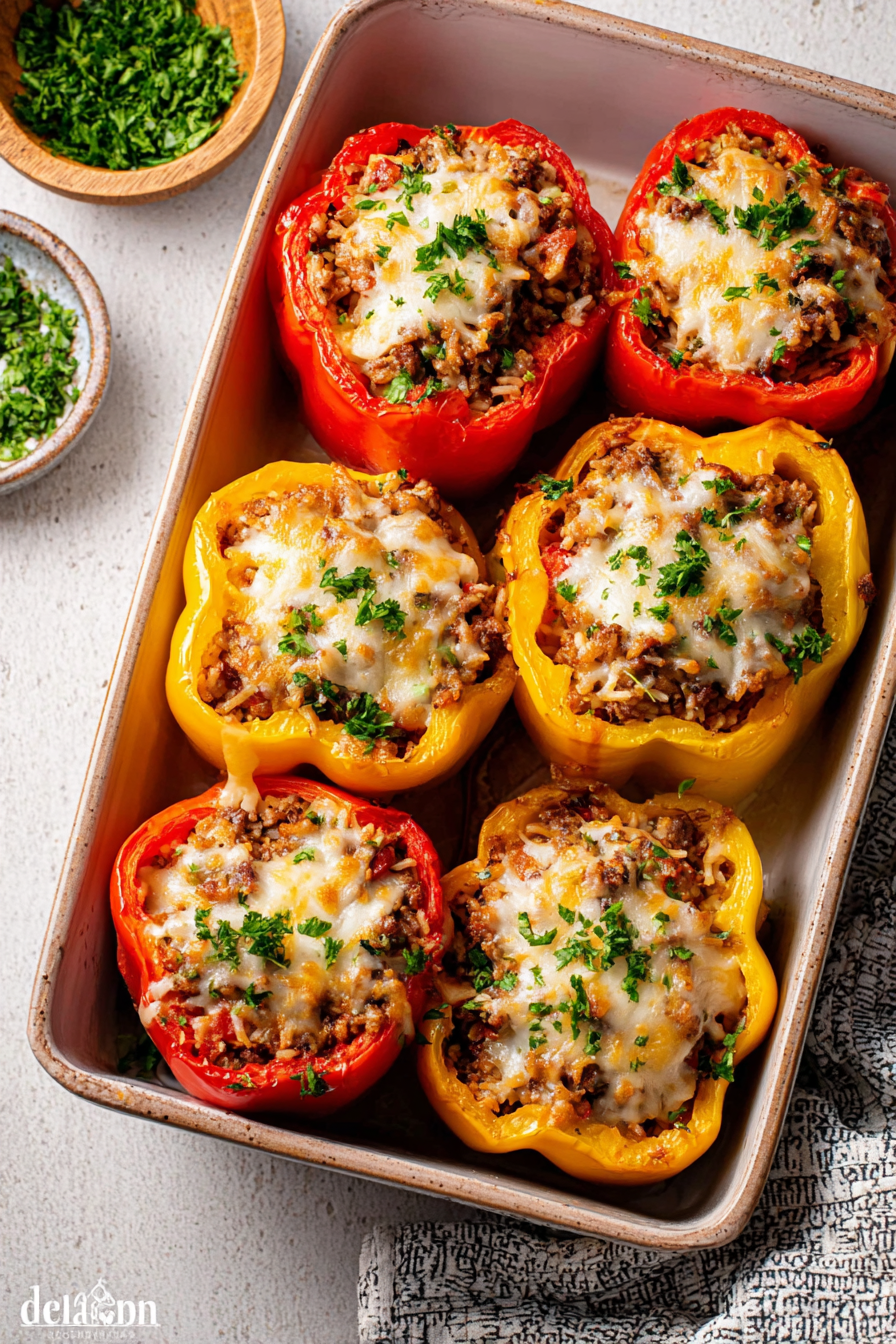 Classic Beef & Rice Stuffed Peppers