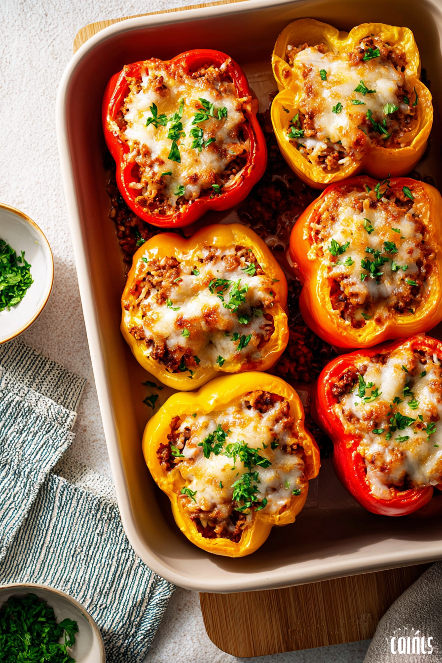 Classic Beef & Rice Stuffed Peppers