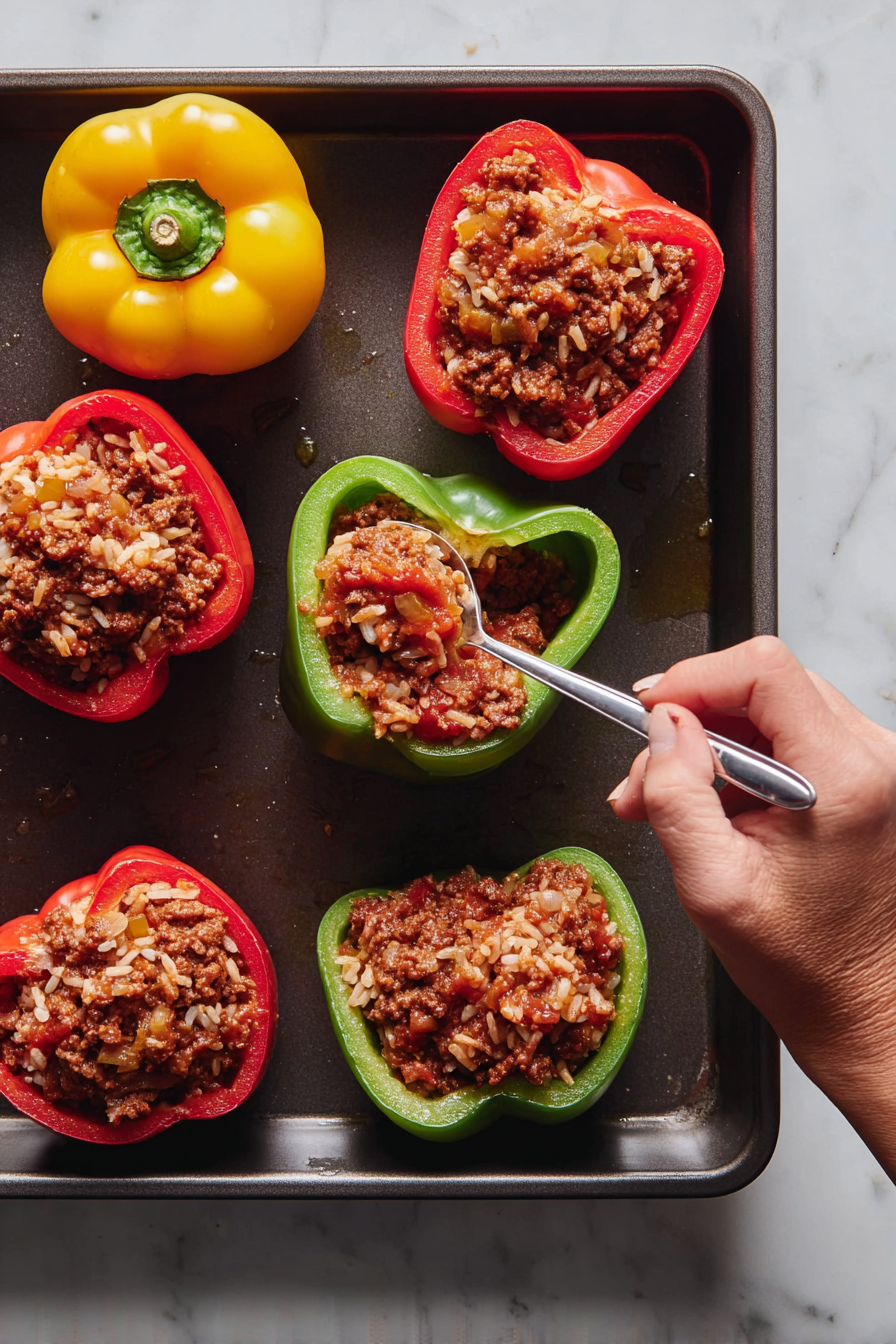 Classic Beef & Rice Stuffed Peppers