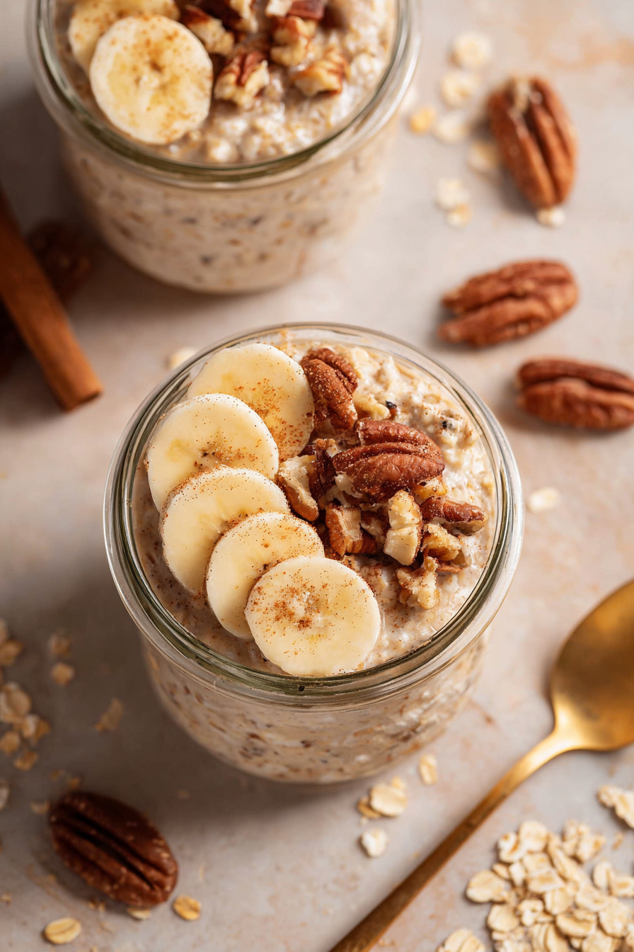 Creamy Banana Bread Overnight Oats 4