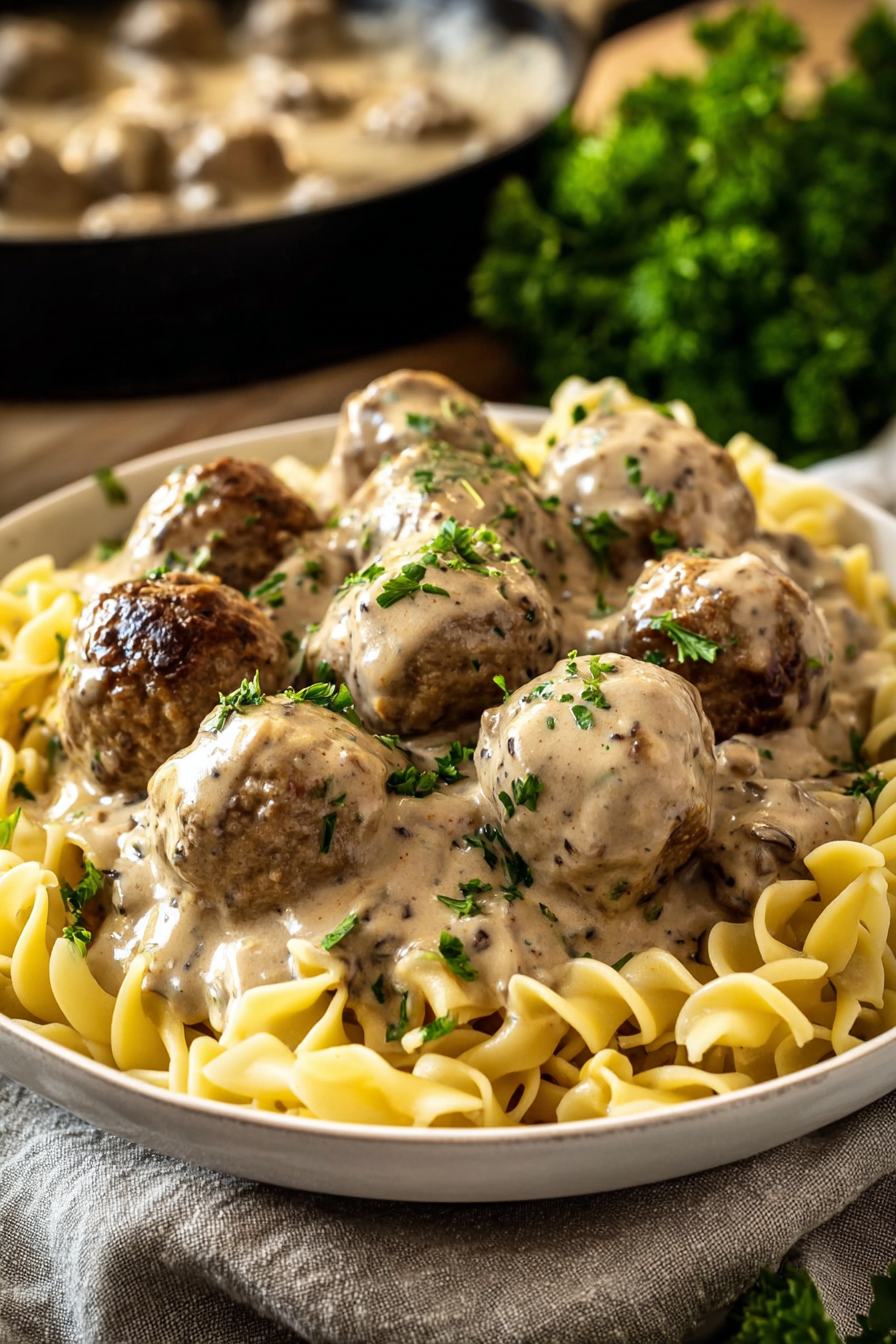 Creamy Mushroom Swedish-Style Meatballs 3