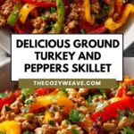 Delicious Ground Turkey and Peppers Skillet