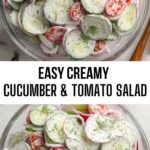 Easy Creamy Cucumber & Tomato Salad