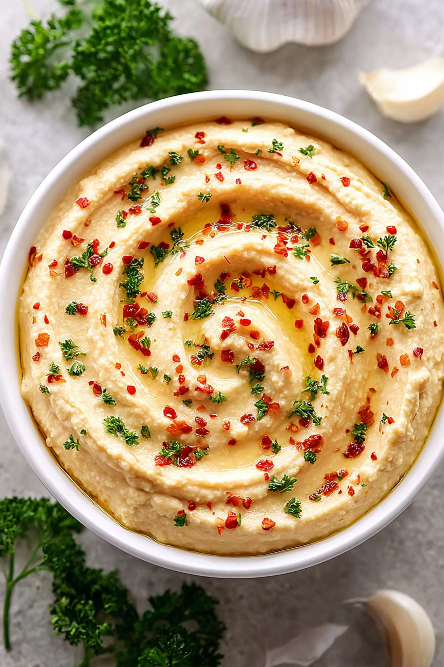 Easy Creamy Hummus Without Tahini