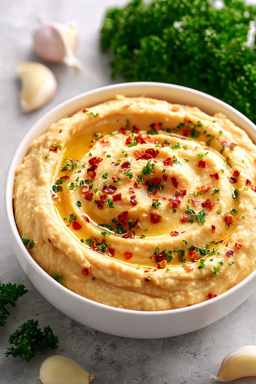 Easy Creamy Hummus Without Tahini