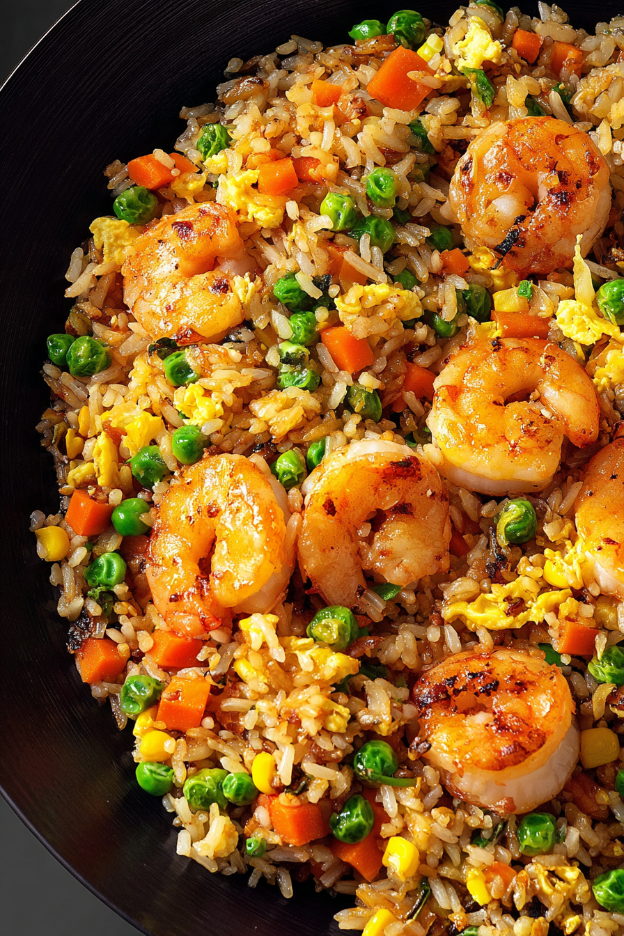 Easy Delicious Egg Fried Rice with Prawns 1