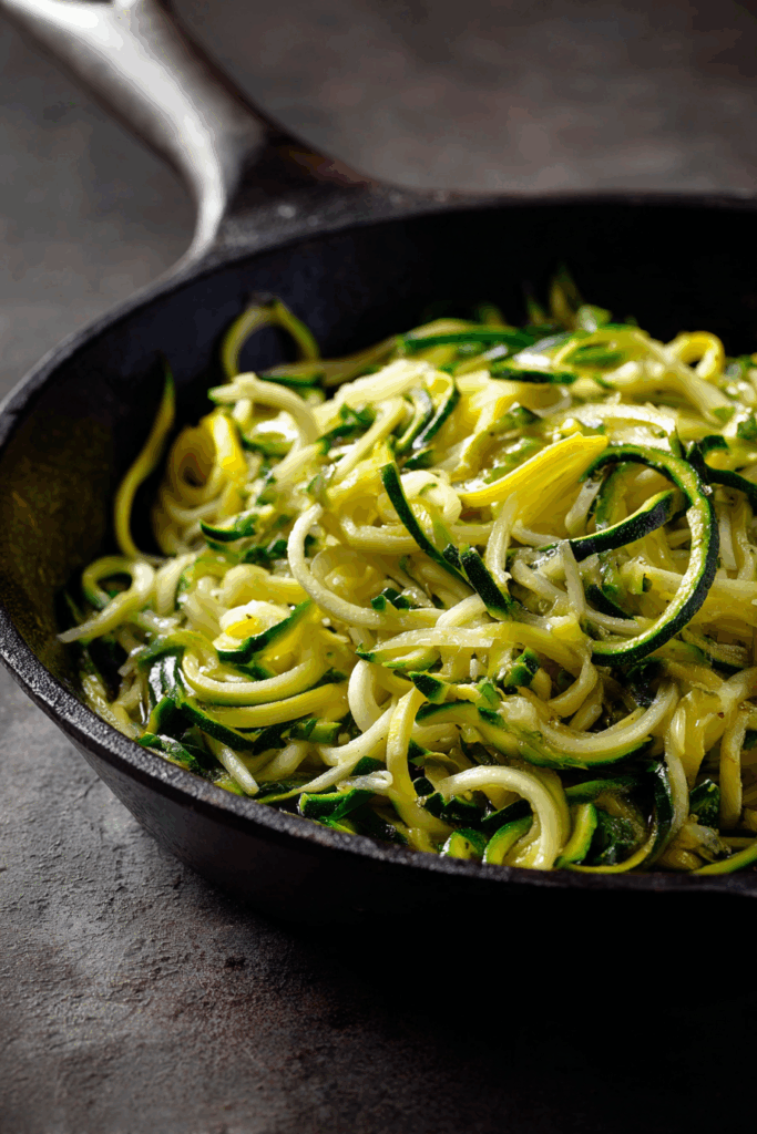 Easy Olive Oil Garlic Zucchini Noodles