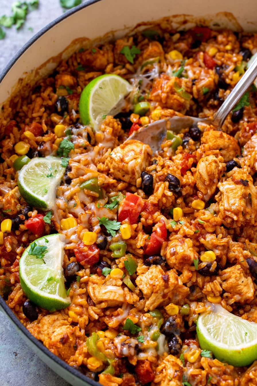Easy One-Pan Cheesy Southwest Chicken & Rice Recipe
