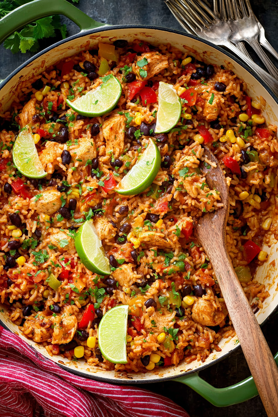 Easy One-Pan Cheesy Southwest Chicken & Rice Recipe