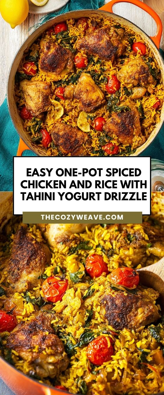 Tahini Rice Easy One-Pot Spiced Chicken and Rice with Tahini Yogurt Drizzle ...