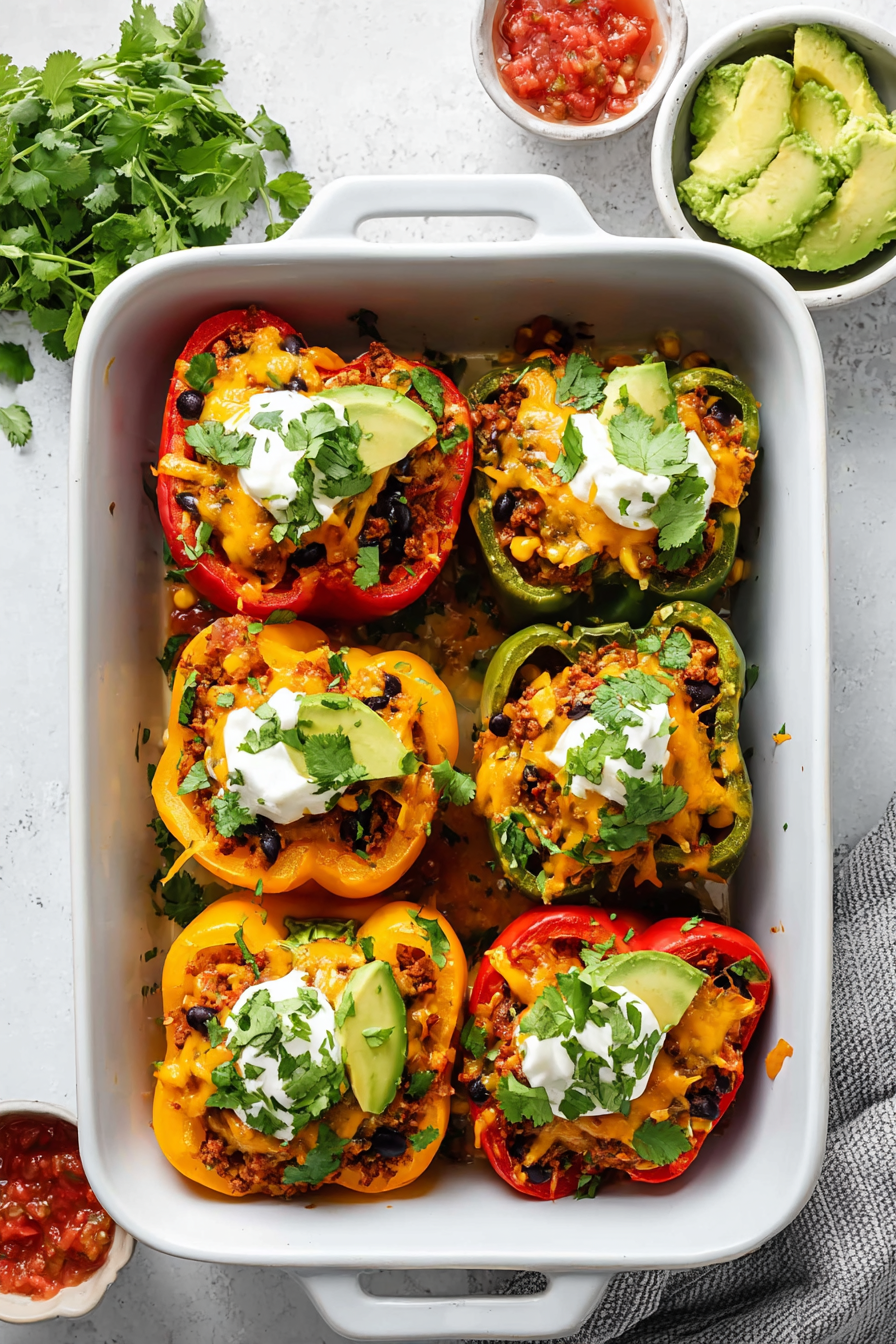 Easy Taco-Stuffed Bell Peppers Easy Taco-Stuffed Bell Peppers