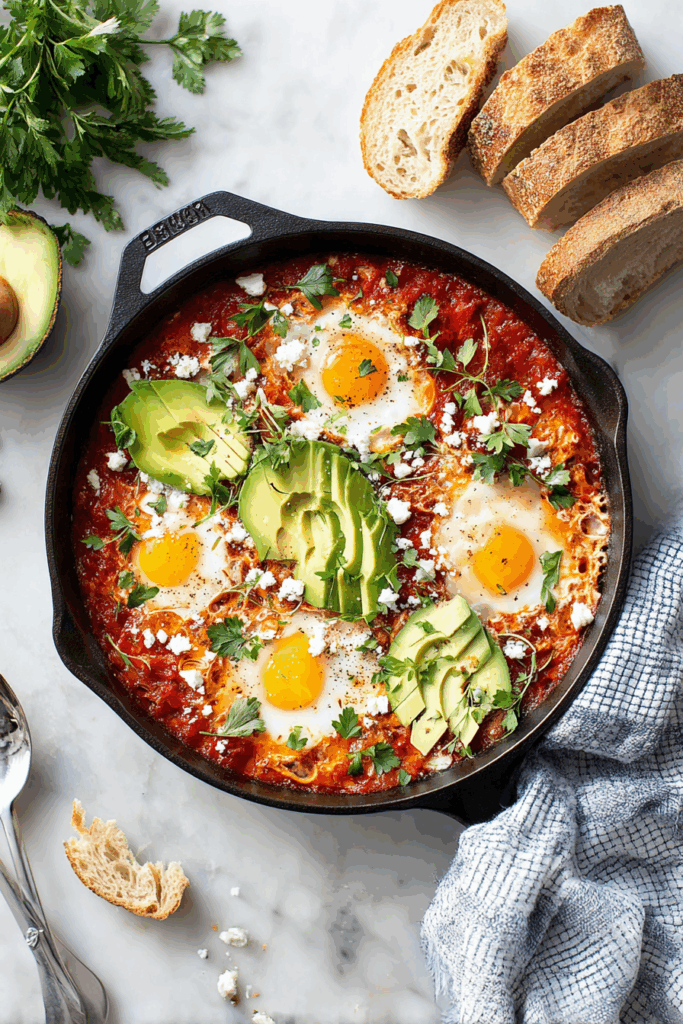 Easy Yummy Skillet Shakshuka with Eggs