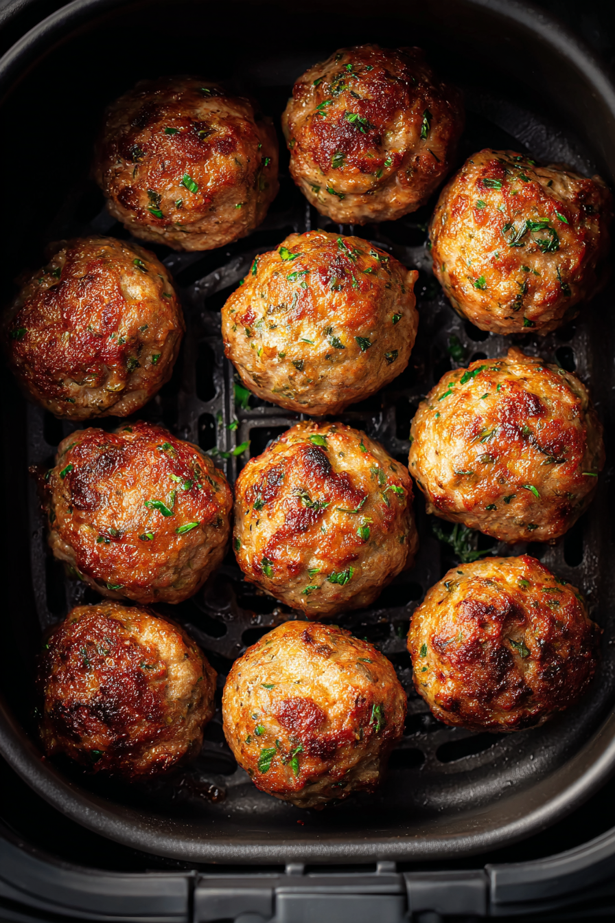 Extra Juicy Air Fryer Meatballs Recipe