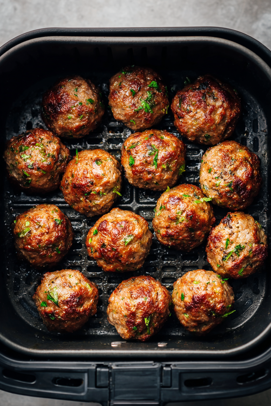 Extra Juicy Air Fryer Meatballs Recipe