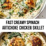 Fast Creamy Spinach Artichoke Chicken Skillet (Paleo, Whole30, Keto) Fast Creamy Spinach Artichoke Chicken Skillet (Paleo, Whole30, Keto)