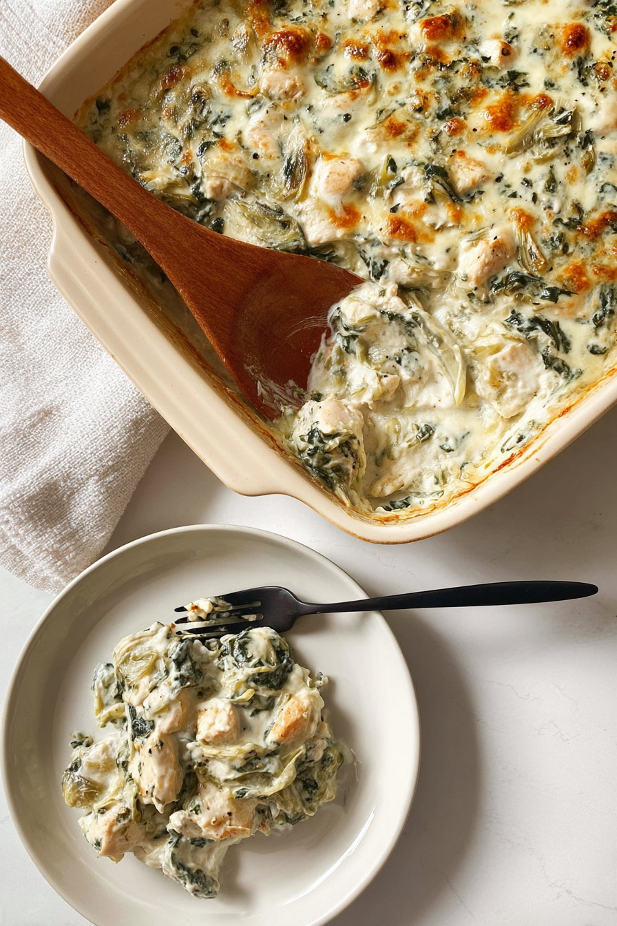 High-Protein Baked Spinach & Artichoke Chicken Recipe