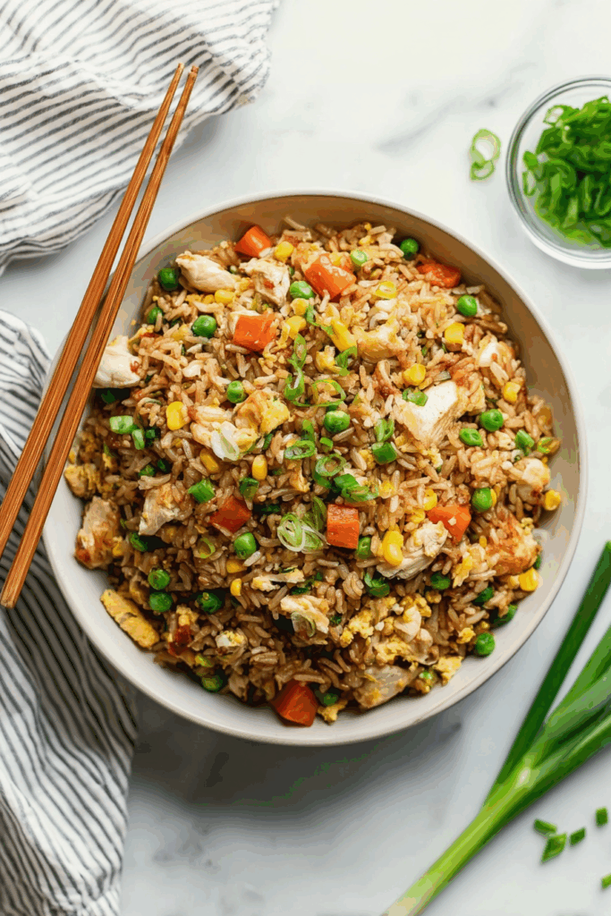 Easy Chicken Fried Rice Recipe | Family Favorite Chicken Fried Rice Meal