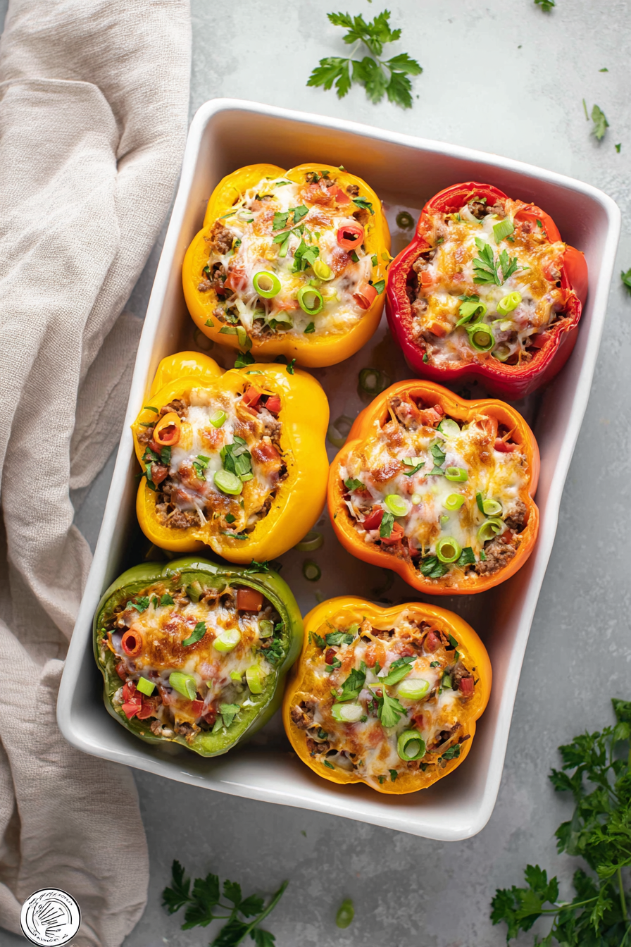 Savory Oven Backed Stuffed Bell Peppers