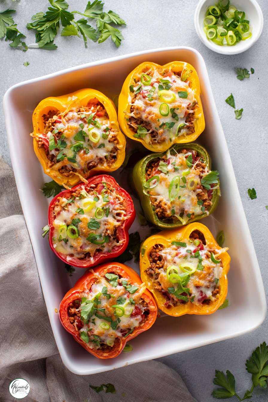 Savory Oven Backed Stuffed Bell Peppers