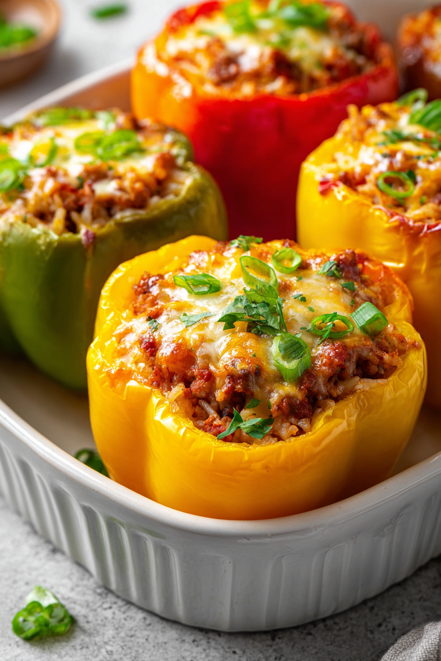 Savory Oven Backed Stuffed Bell Peppers 3
