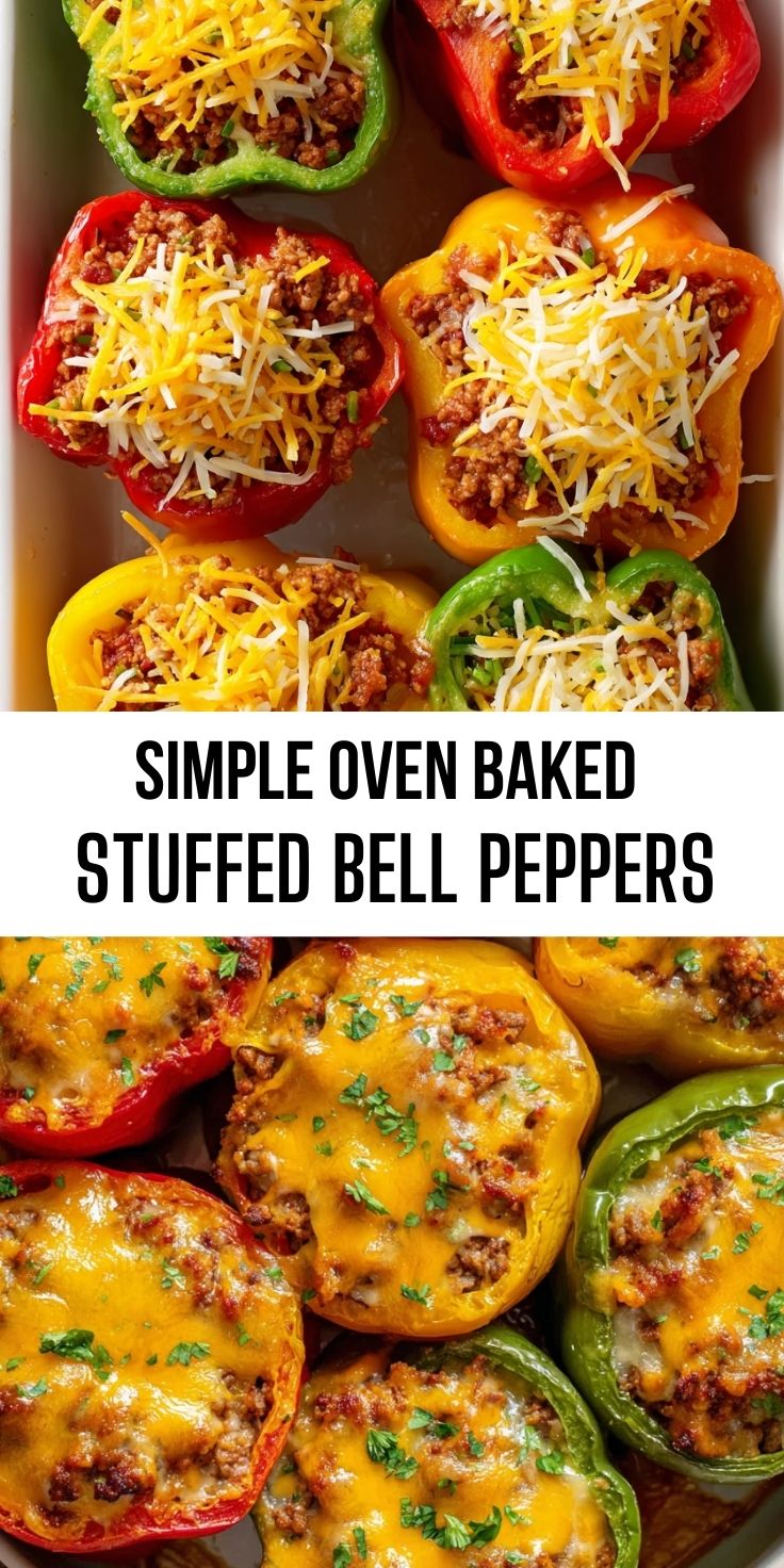 Simple Oven Baked Stuffed Bell Peppers - Thecozyweave