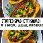 Stuffed Spaghetti Squash with Broccoli, Sausage, and Cheddar Stuffed Spaghetti Squash with Broccoli, Sausage, and Cheddar
