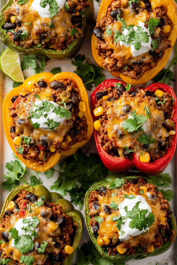The Best Taco-Stuffed Bell Peppers Dinner Recipe