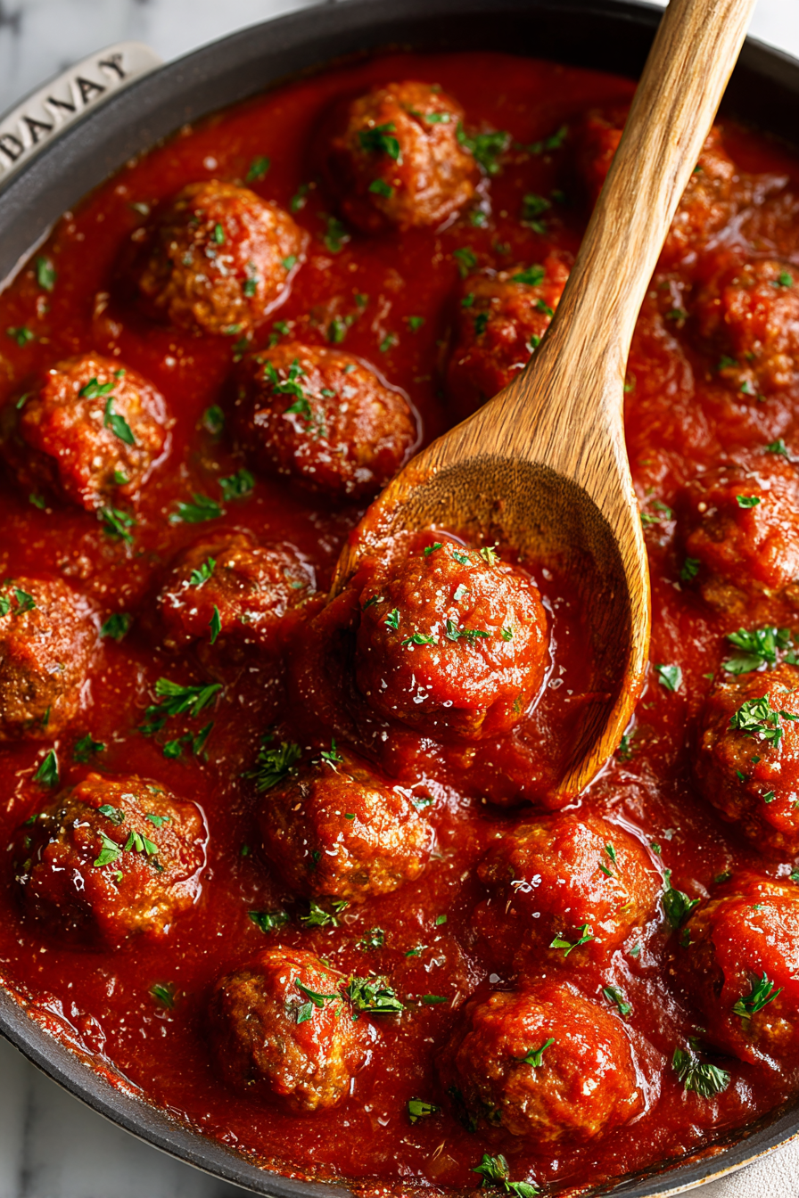 The Perfect Italian Meatballs with Homemade Marinara The Perfect Italian Meatballs with Homemade Marinara