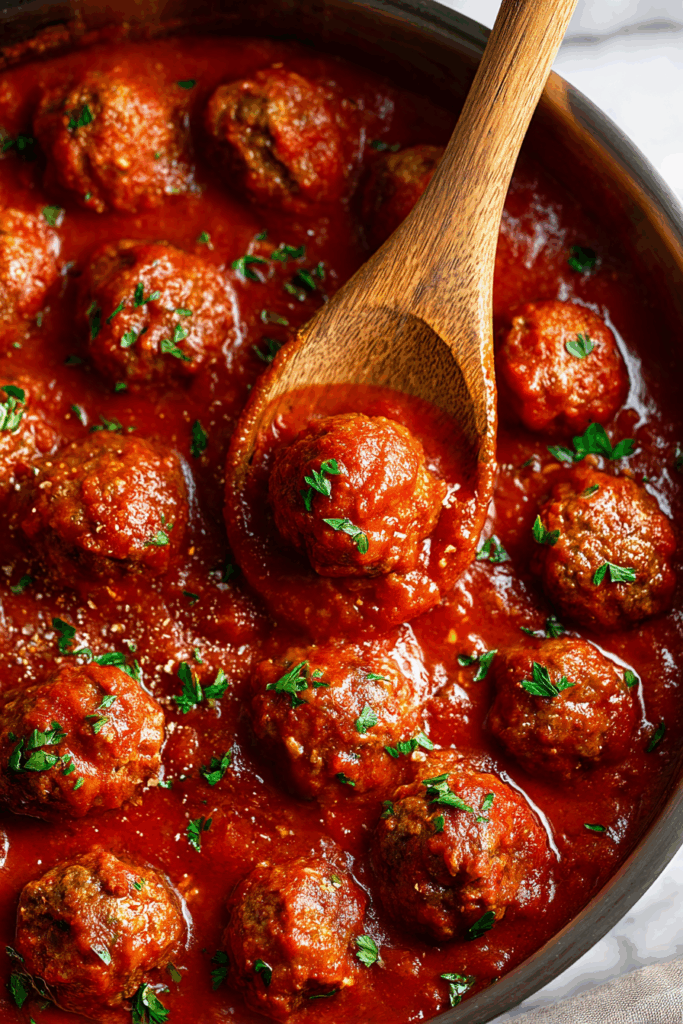 The Perfect Italian Meatballs with Homemade Marinara