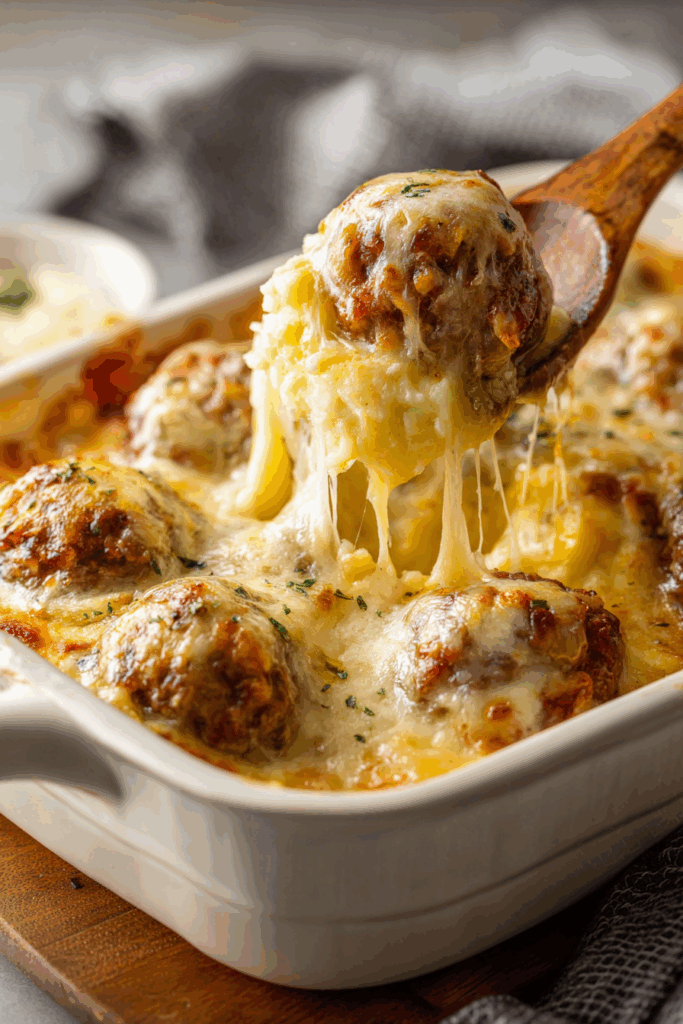The Perfect Loaded Mashed Potato and Meatball Casserole Recipe