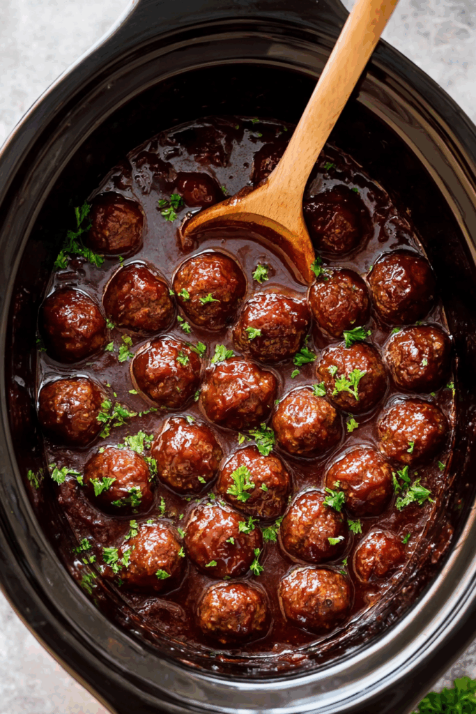The Perfect Slow Cooker Grape Jelly Meatballs