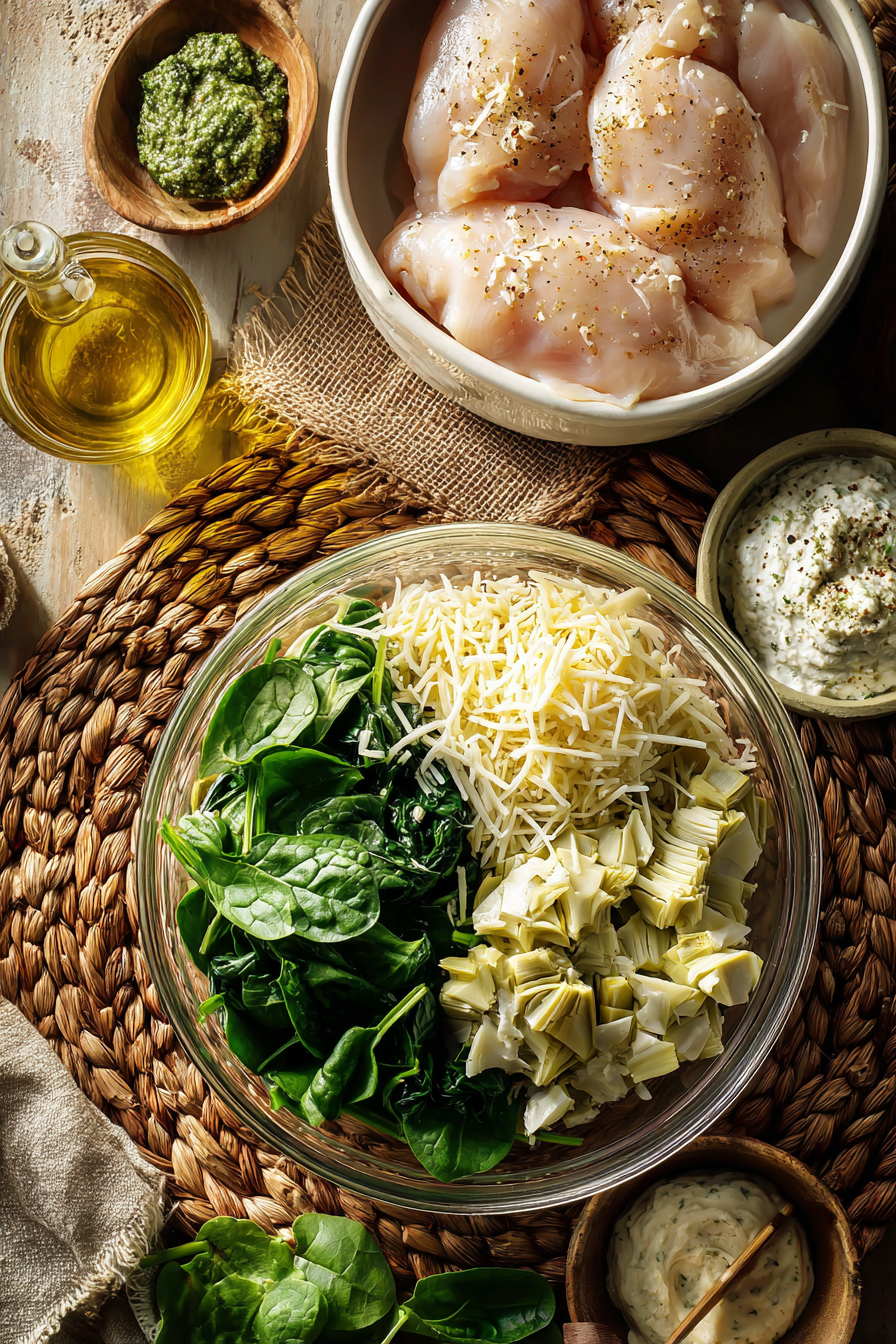 The Perfect Spinach and Artichoke Chicken Bake