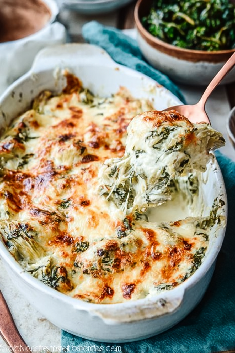 The Perfect Spinach and Artichoke Chicken Bake