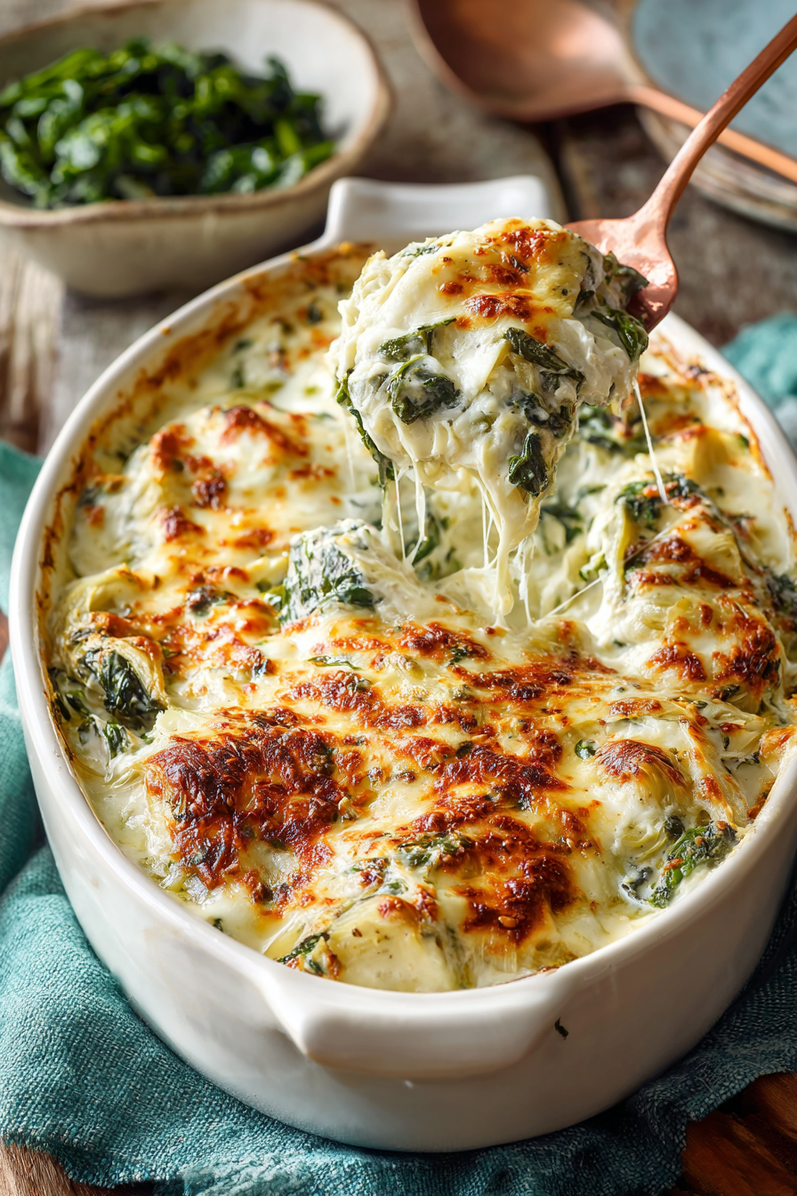 The Perfect Spinach and Artichoke Chicken Bake