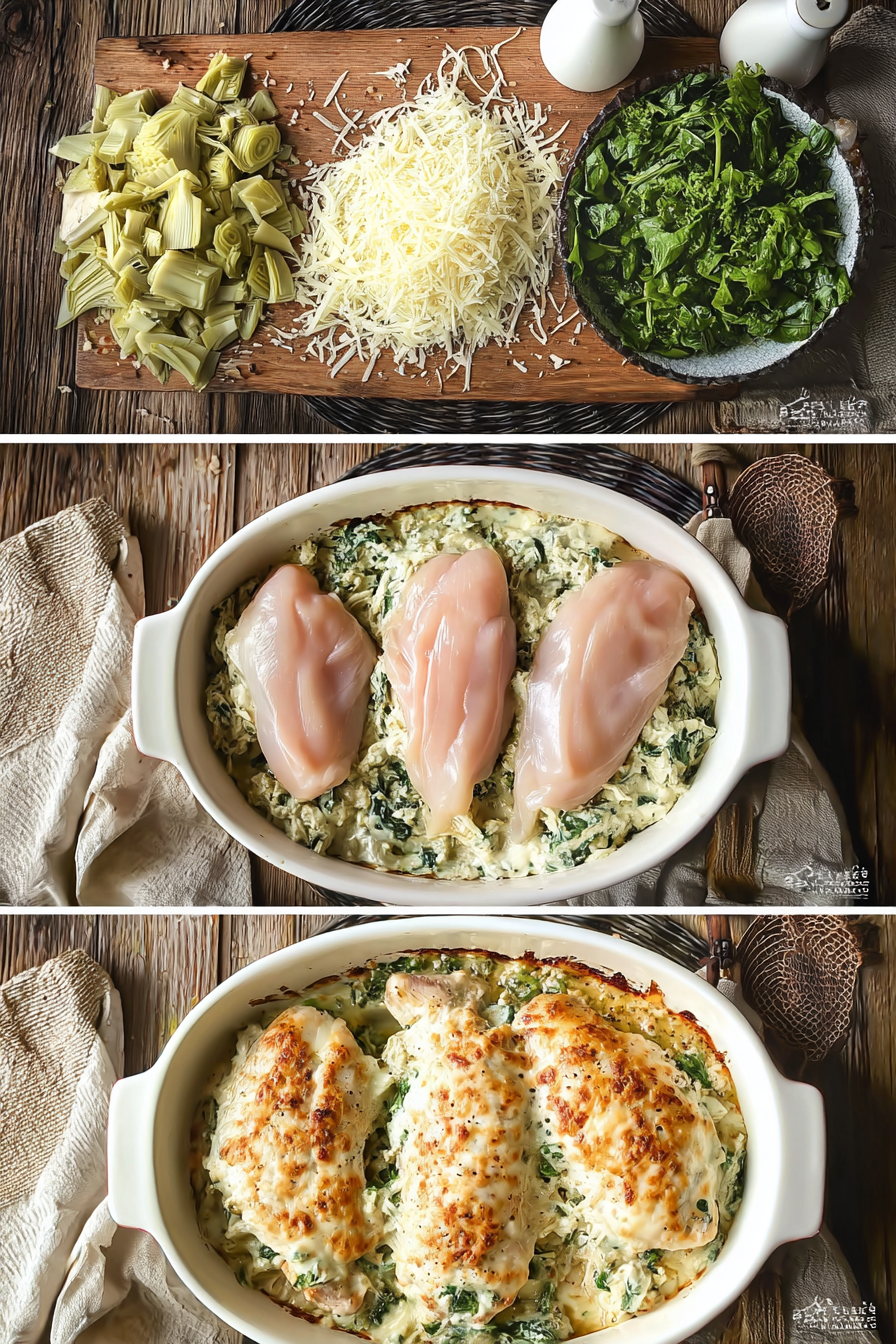 The Perfect Spinach and Artichoke Chicken Bake