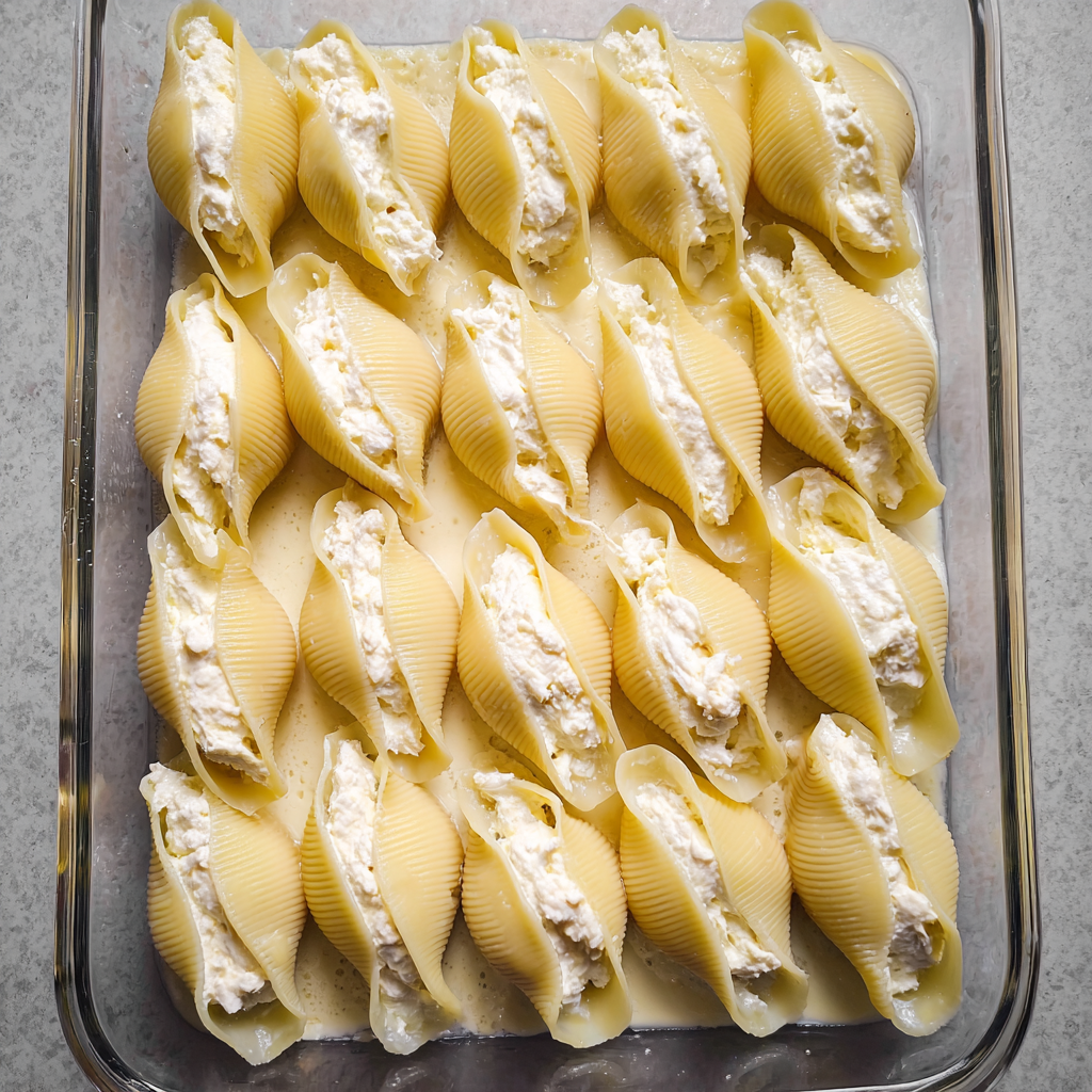 Cheesy Chicken Alfredo Stuffed Shells