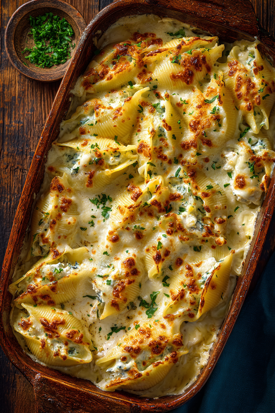 Creamy Chicken Alfredo Stuffed Shells with Cheese 12