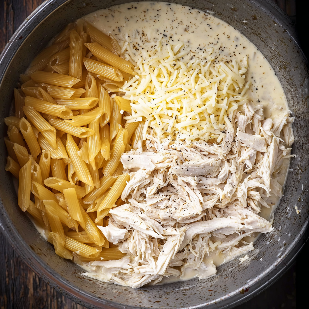 Creamy Slow Cooker Chicken Alfredo Pasta