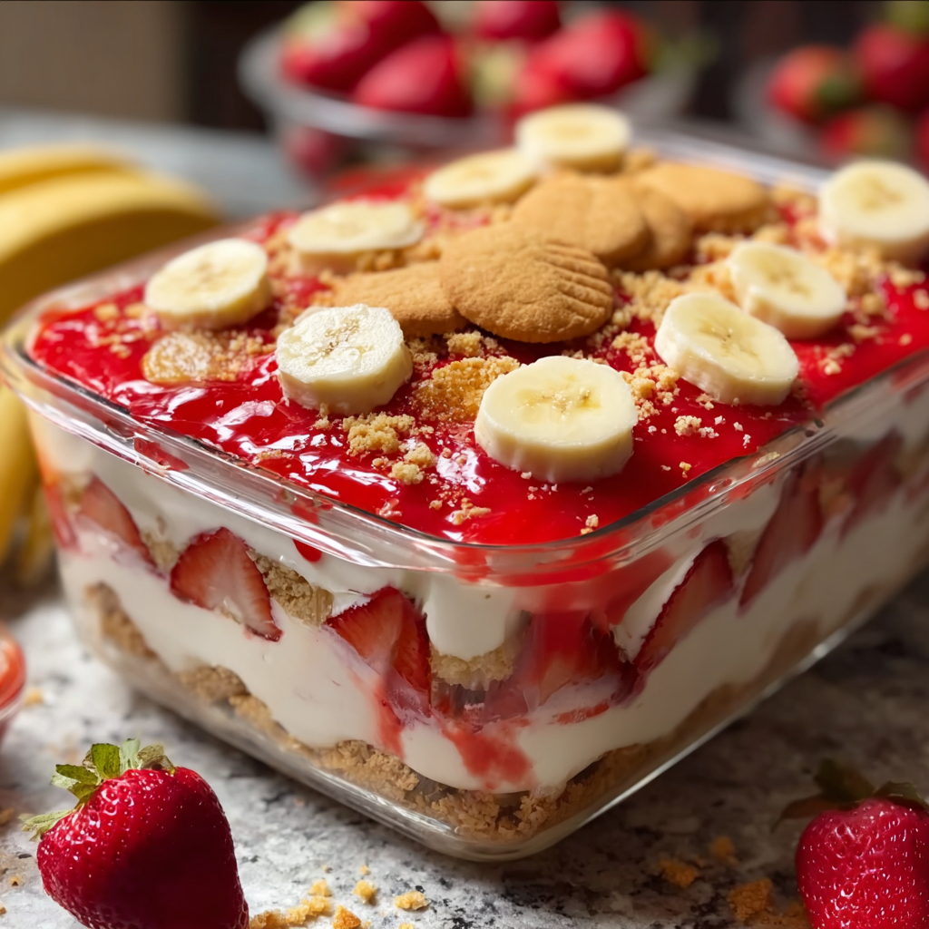Easy No-Bake Strawberry Banana Pudding