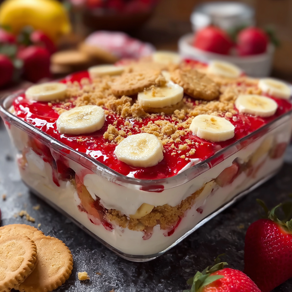 Easy No-Bake Strawberry Banana Pudding