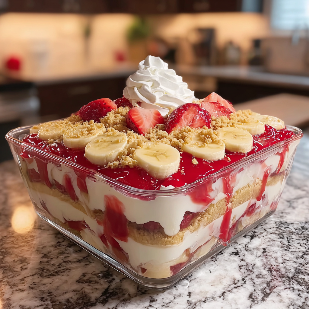 Easy No-Bake Strawberry Banana Pudding