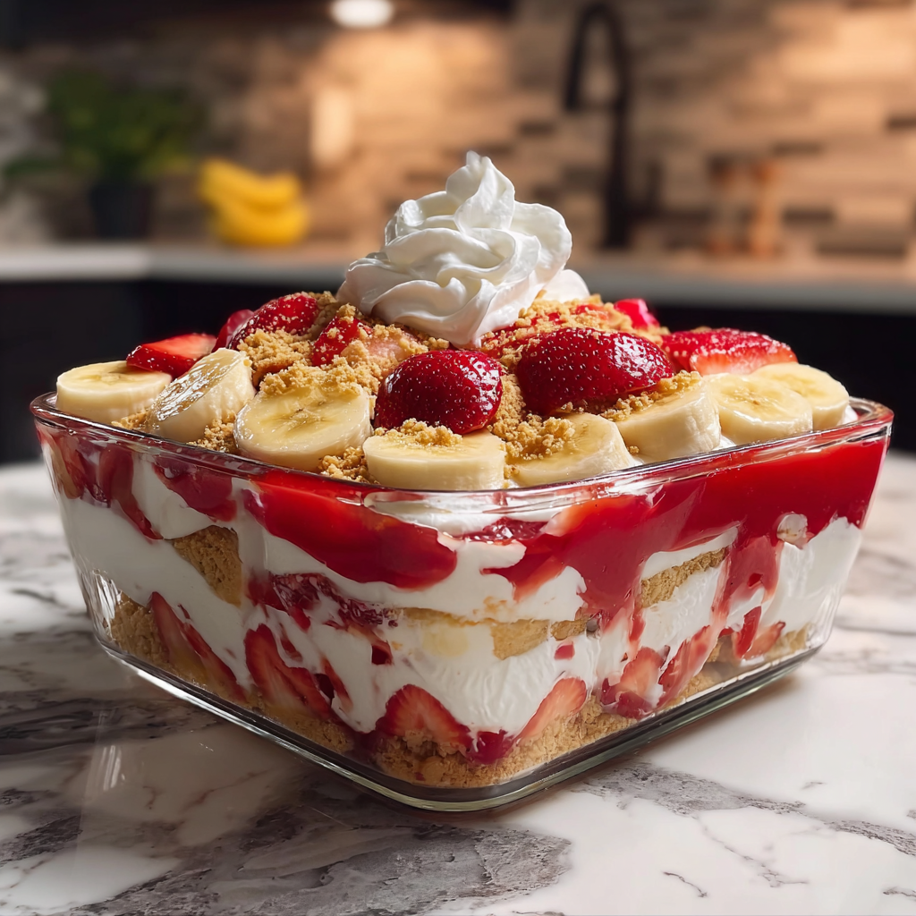 Easy No-Bake Strawberry Banana Pudding