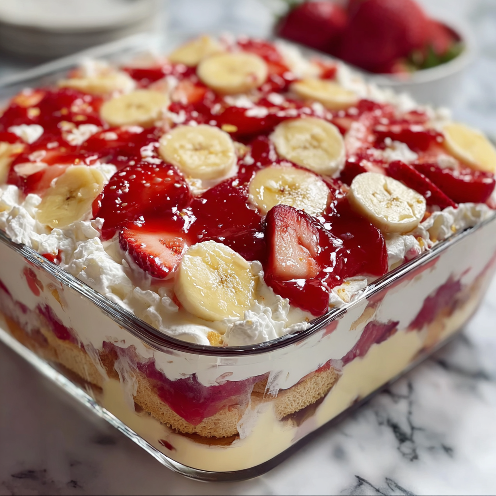 Easy No-Bake Strawberry Banana Pudding