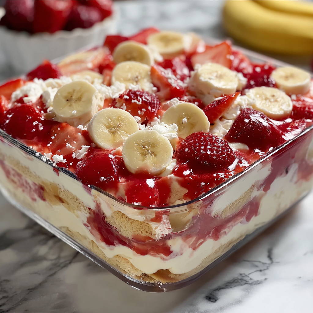 Easy No-Bake Strawberry Banana Pudding