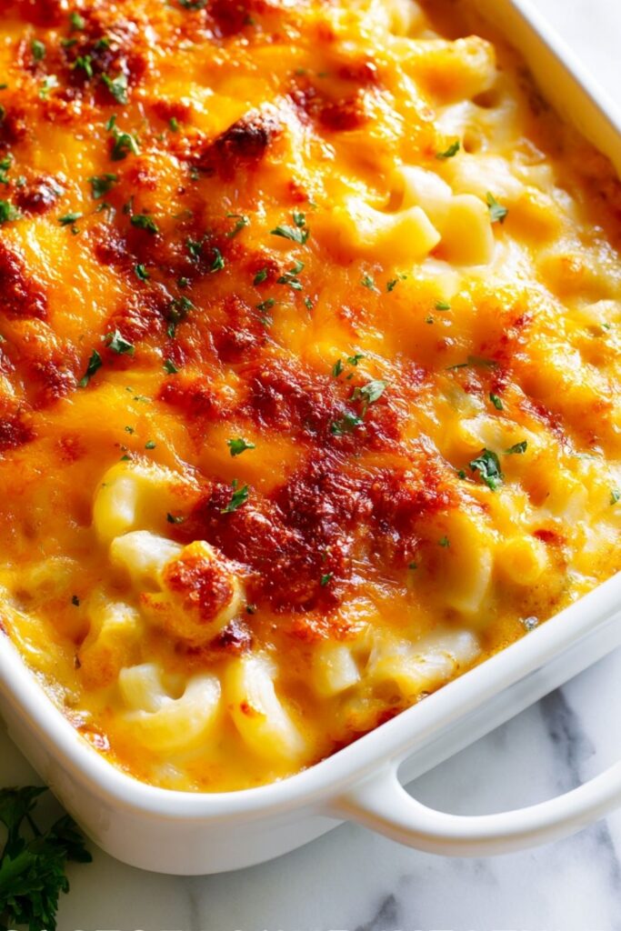 Creamy Three-Cheese Baked Mac and Cheese Creamy Three-Cheese Baked Mac and Cheese